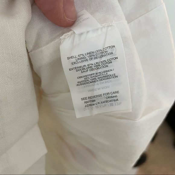 J. Crew White Linen Cotton Hand-Embellished Sleeveless Sequin Peplum Top 0P - Picture 5 of 5